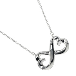 [Tiffany & co.] Tiffany 
 Collier de coeur à double frottement 
 Silver 925 environ 4,2 g de coeur aimant double dames un rang