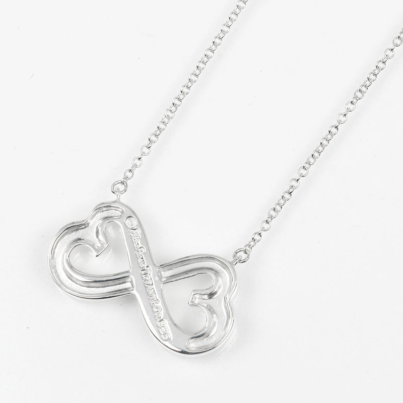 [Tiffany & co.] Tiffany 
 Collier de coeur à double frottement 
 Silver 925 environ 4,2 g de coeur aimant double dames un rang