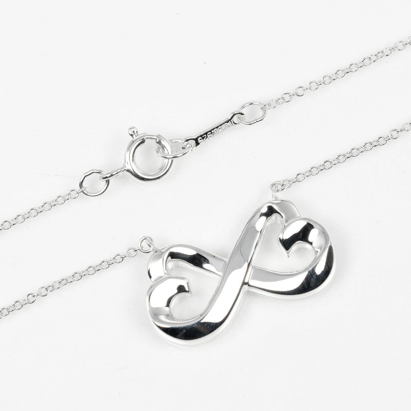 [Tiffany & co.]TIFFANY&Co.
 Double Rubbing Heart Necklace
 Silver 925 about 4.2g Double Loving Heart Ladies A Rank