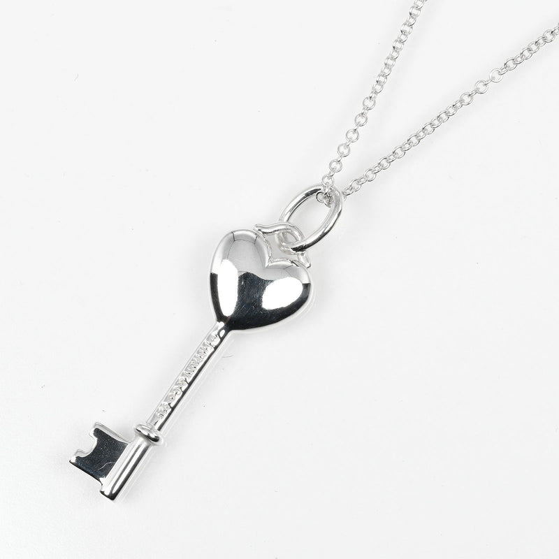 【TIFFANY&Co.】ティファニー
 ハートキー ネックレス
 シルバー925×ピンクサファイア 約3.14g Heart key レディースAランク