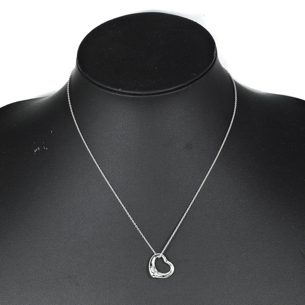 [Tiffany & co.]TIFFANY&Co.
 Open heart Necklace
 16mm Model Silver 925 about 3.5g Open Heart Ladies A Rank