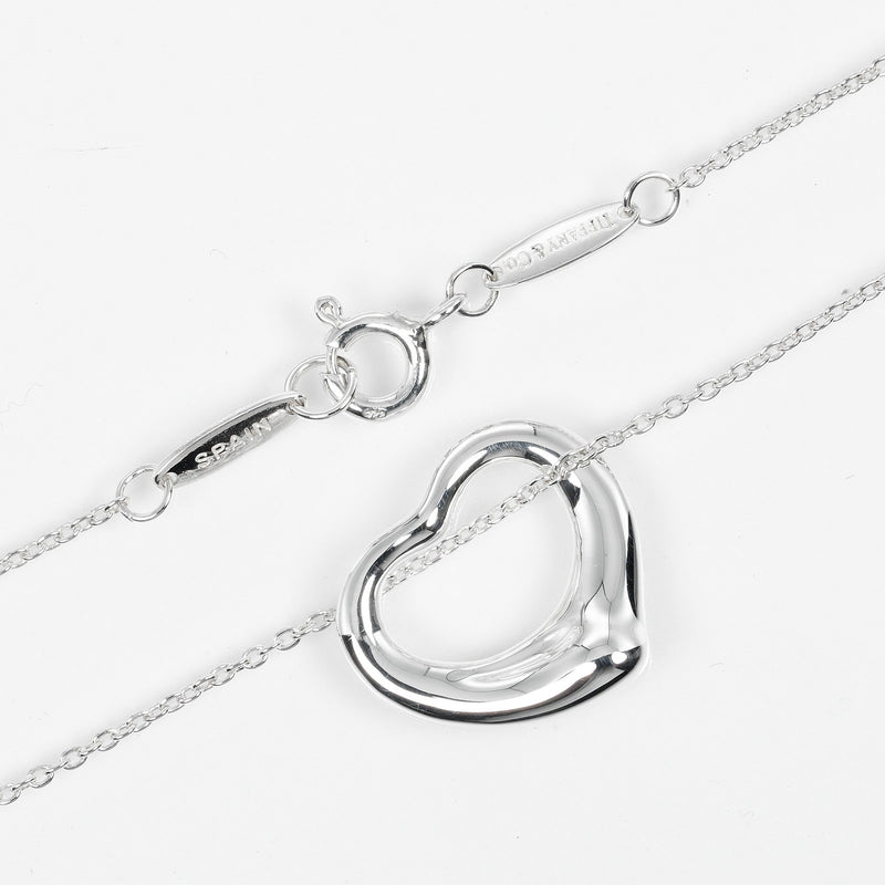 【TIFFANY&Co.】ティファニー
 オープンハート ネックレス
 16mmモデル シルバー925 約3.5g Open heart レディースAランク