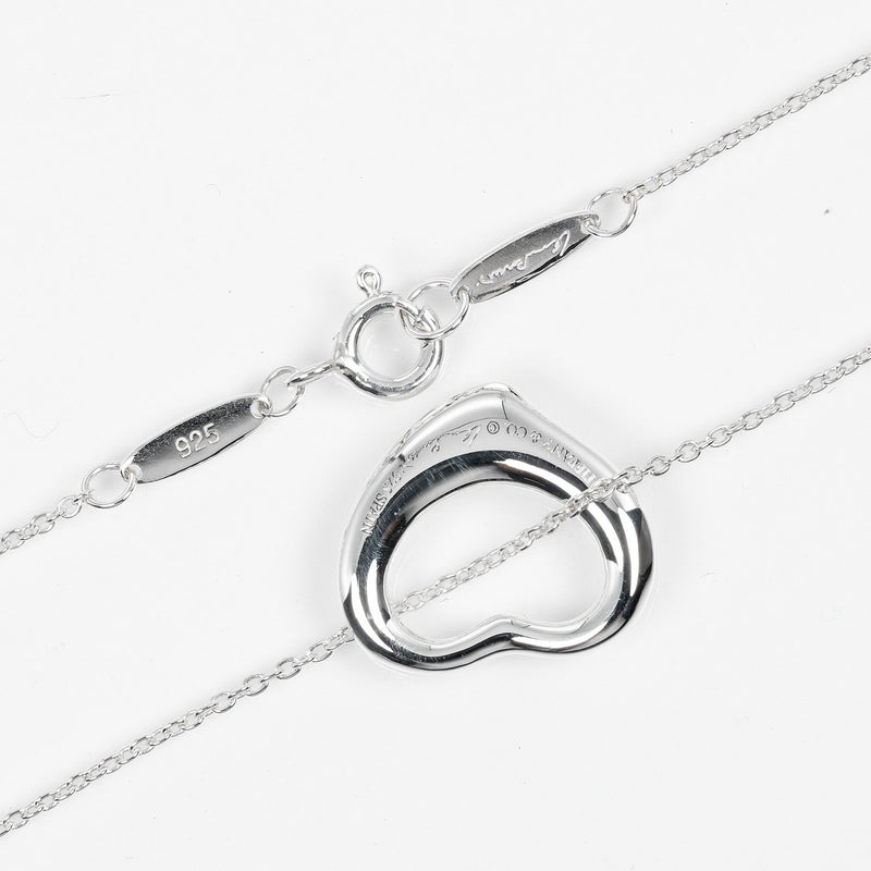 [Tiffany & co.]TIFFANY&Co.
 Open heart Necklace
 16mm Model Silver 925 about 3.5g Open Heart Ladies A Rank