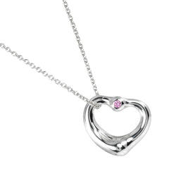 [Tiffany & co.] Tiffany 
 Collier de coeur ouvert 
 Argent 925 x saphir rose environ 3,5 g de cœur ouvert mesdames un rang