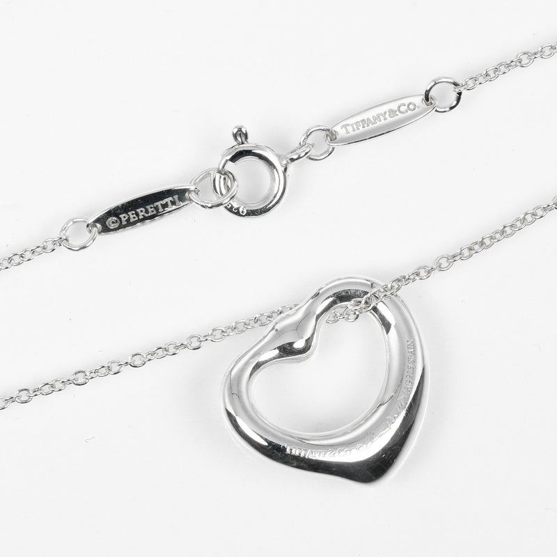 【TIFFANY&Co.】ティファニー
 オープンハート ネックレス
 シルバー925×ピンクサファイア 約3.5g Open heart レディースAランク