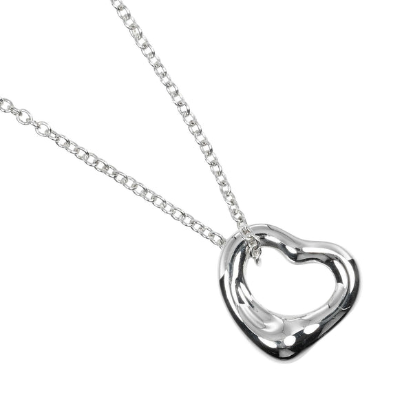 [Tiffany & co.]TIFFANY&Co.
 Open heart Necklace
 11mm Model Silver 925 Approximately 2G Open Heart Ladies A Rank