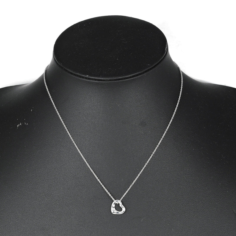 [Tiffany & co.]TIFFANY&Co.
 Open heart Necklace
 11mm Model Silver 925 Approximately 2G Open Heart Ladies A Rank