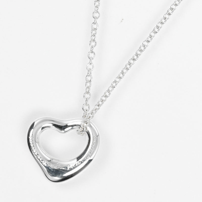 [Tiffany & co.]TIFFANY&Co.
 Open heart Necklace
 11mm Model Silver 925 Approximately 2G Open Heart Ladies A Rank