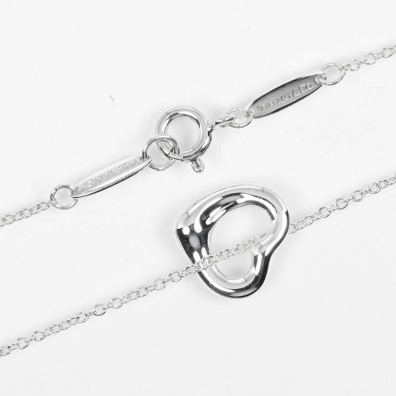 [Tiffany & co.]TIFFANY&Co.
 Open heart Necklace
 11mm Model Silver 925 Approximately 2G Open Heart Ladies A Rank