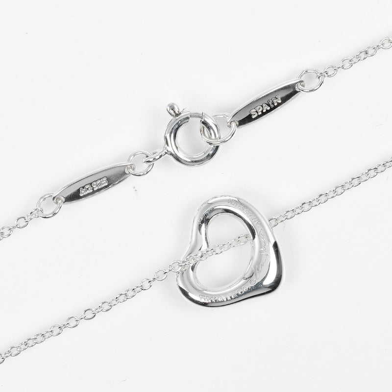 [Tiffany & co.]TIFFANY&Co.
 Open heart Necklace
 11mm Model Silver 925 Approximately 2G Open Heart Ladies A Rank