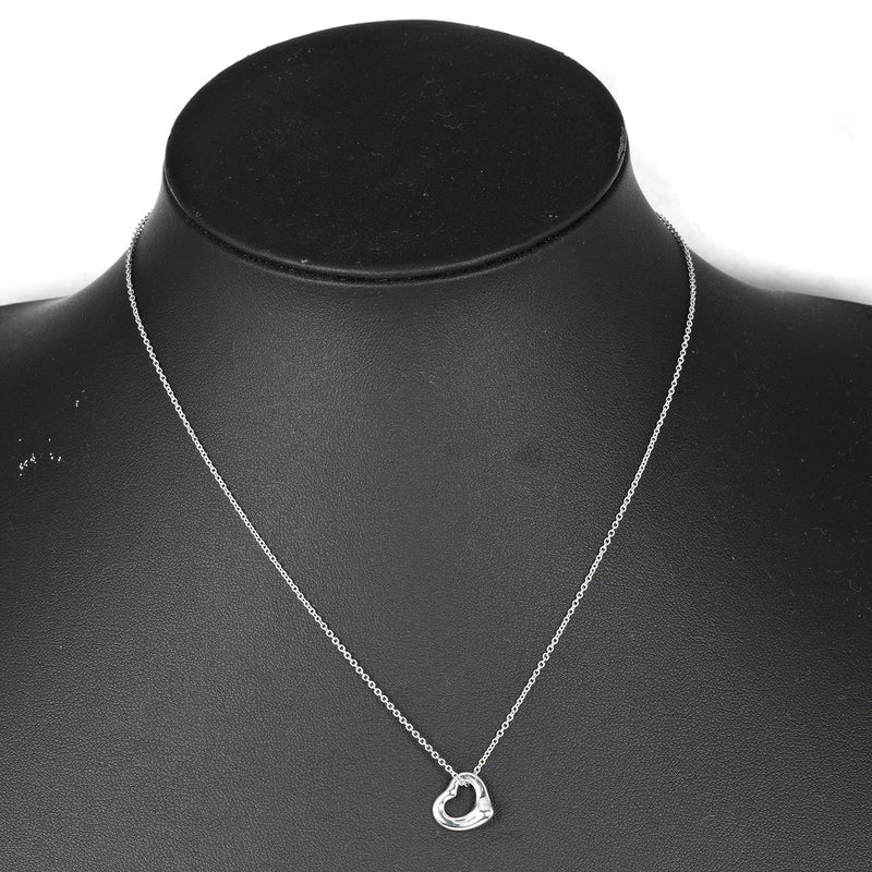 [Tiffany & co.]TIFFANY&Co.
 Open heart Necklace
 11mm Model Silver 925 Approximately 2G Open Heart Ladies A Rank