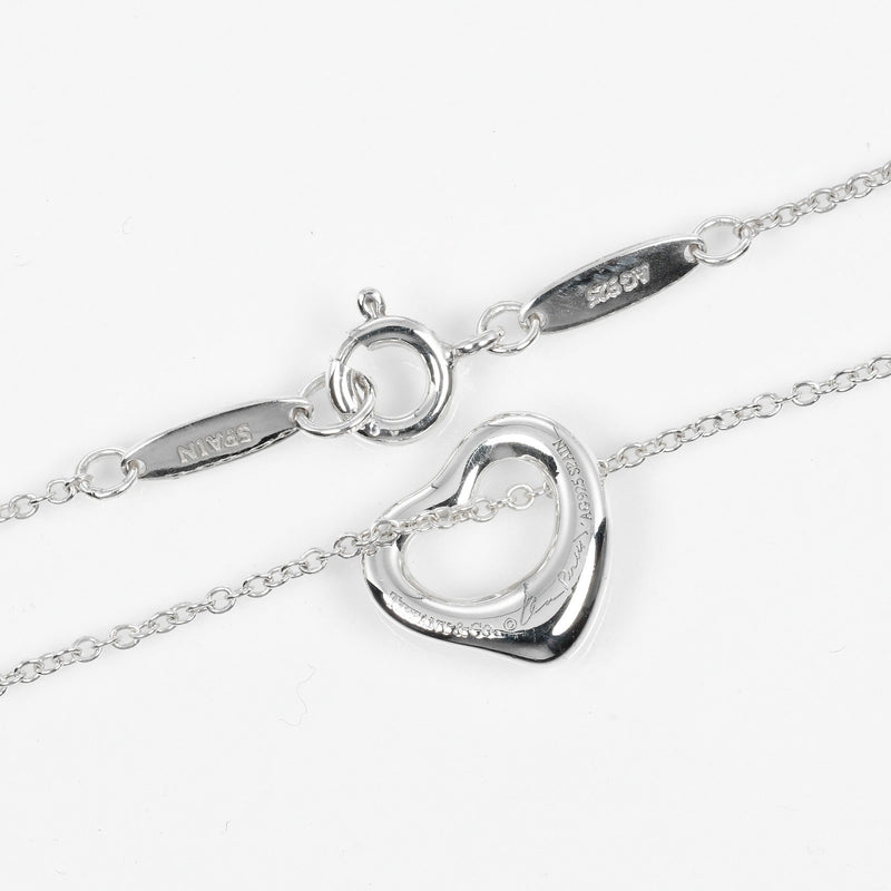 [Tiffany & co.]TIFFANY&Co.
 Open heart Necklace
 11mm Model Silver 925 Approximately 2G Open Heart Ladies A Rank