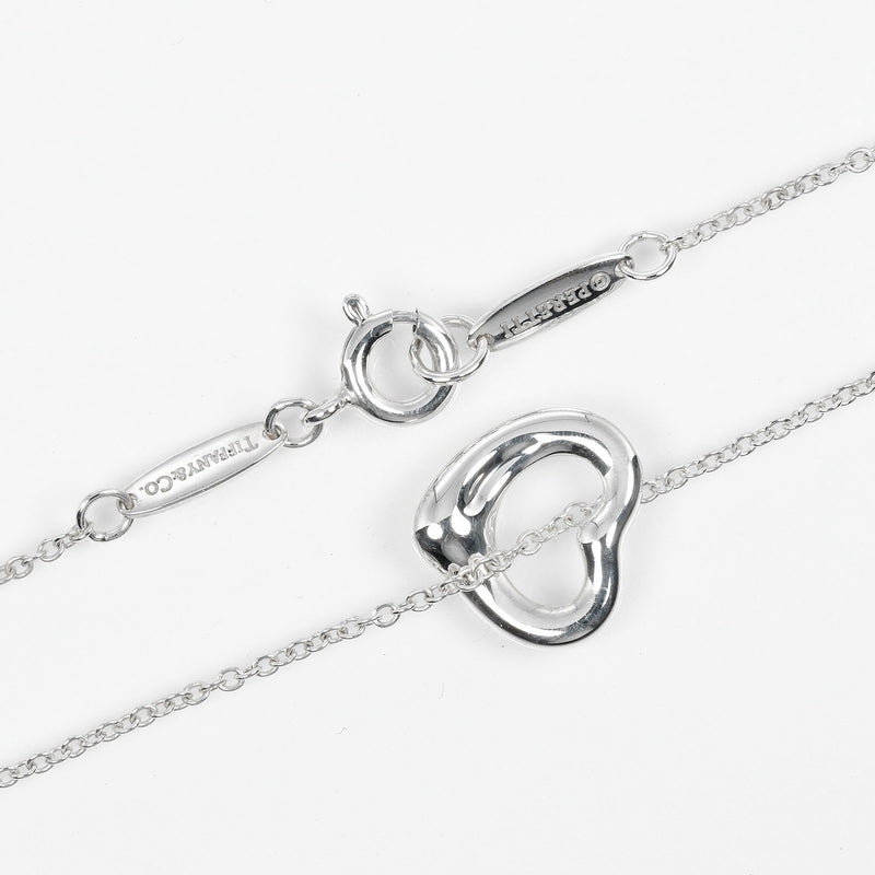 [Tiffany & co.]TIFFANY&Co.
 Open heart Necklace
 11mm Model Silver 925 Approximately 2G Open Heart Ladies A Rank