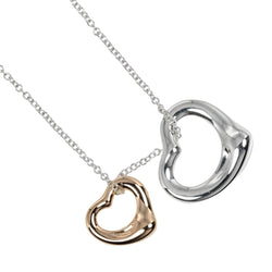 【TIFFANY&Co.】ティファニー
 ダブル オープンハート ネックレス
 11mm&16mm シルバー925×K18ピンクゴールド 約4.4g Double open heart レディースAランク