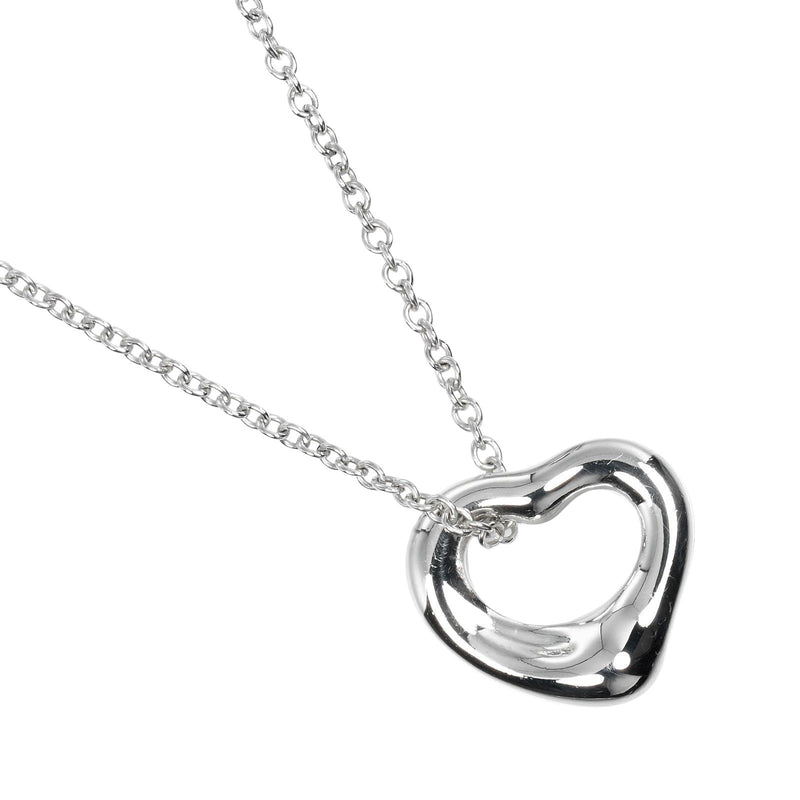 [Tiffany & co.]TIFFANY&Co.
 Open heart Necklace
 11mm Model Silver 925 about 2.1g Open Heart Ladies A Rank