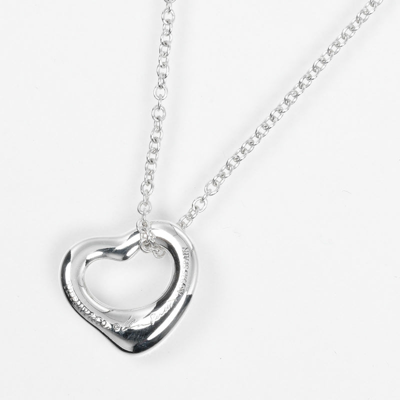 [Tiffany & co.]TIFFANY&Co.
 Open heart Necklace
 11mm Model Silver 925 about 2.1g Open Heart Ladies A Rank