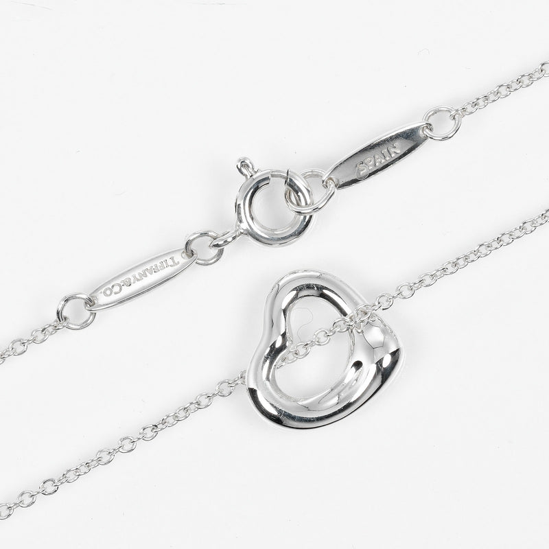 [Tiffany & co.]TIFFANY&Co.
 Open heart Necklace
 11mm Model Silver 925 about 2.1g Open Heart Ladies A Rank