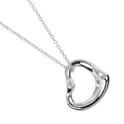 【TIFFANY&Co.】ティファニー
 オープンハート ネックレス
 シルバー925×2P ダイヤモンド 約3.1g Open heart レディースAランク