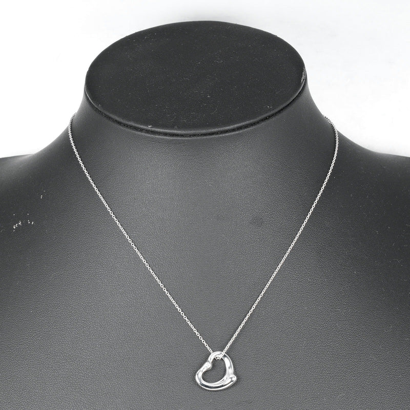 [Tiffany & co.]TIFFANY&Co.
 Open heart Necklace
 Silver 925 × 2P Diamond about 3.1g Open Heart Ladies A Rank