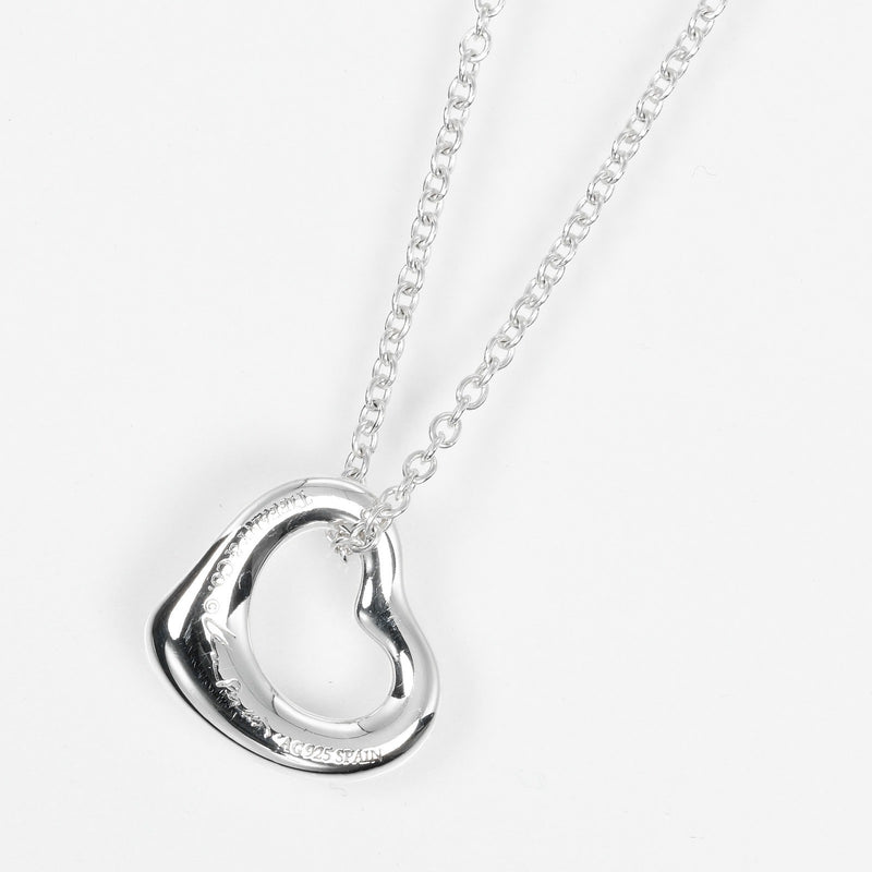 [Tiffany & co.]TIFFANY&Co.
 Open heart Necklace
 11mm Model Silver 925 about 2.1g Open Heart Ladies A Rank