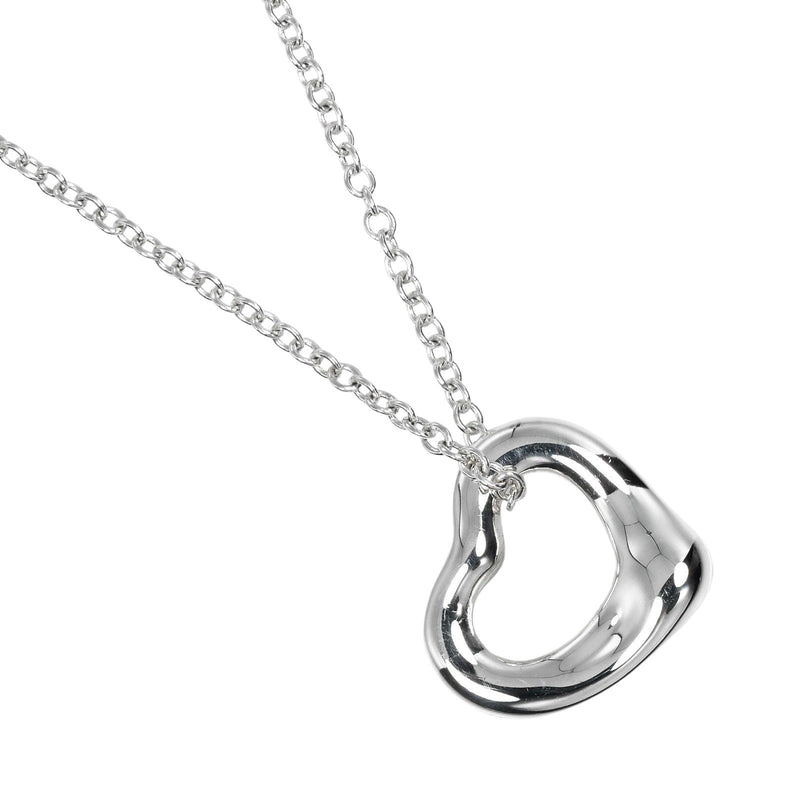 [Tiffany & co.]TIFFANY&Co.
 Open heart Necklace
 11mm Model Silver 925 about 2.1g Open Heart Ladies A Rank