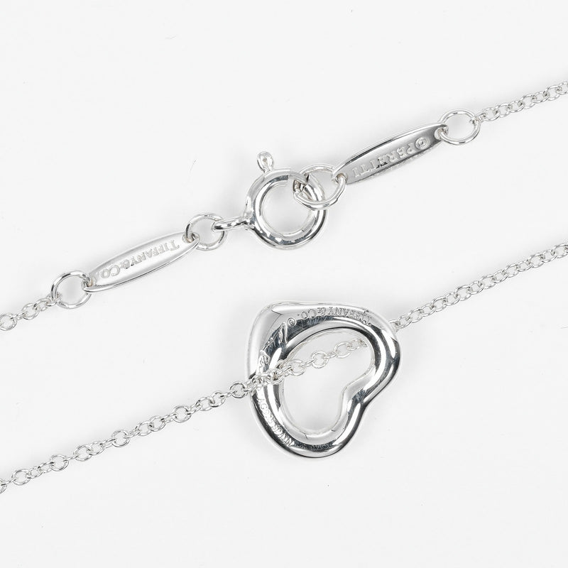 [Tiffany & co.]TIFFANY&Co.
 Open heart Necklace
 11mm Model Silver 925 about 2.1g Open Heart Ladies A Rank