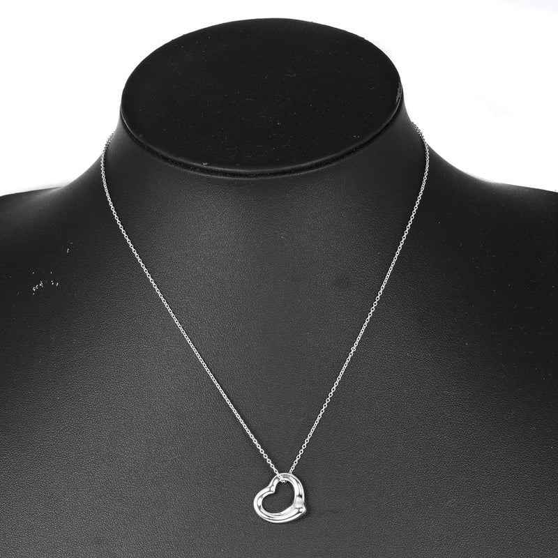 [Tiffany & co.]TIFFANY&Co.
 Open heart Necklace
 16mm Model Silver 925 about 3.2g Open Heart Ladies A Rank