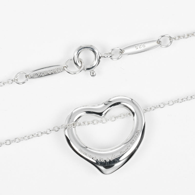 【TIFFANY&Co.】ティファニー
 オープンハート ネックレス
 16mmモデル シルバー925 約3.2g Open heart レディースAランク