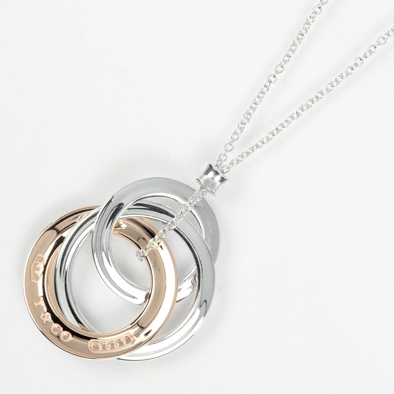 [Tiffany & co.] Tiffany 
 1837 Collier de cercle imbriqué 
 Silver 925 x lved Metal environ 5G 1837 Entrolocking Circle mesdies un rang