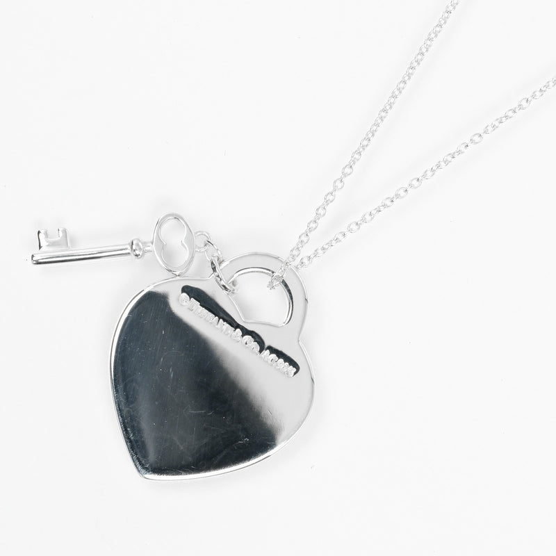 【TIFFANY&Co.】ティファニー
 リターントゥ ハートタグ キー ネックレス
 シルバー925 約7.2g Return to heart tag key レディースAランク