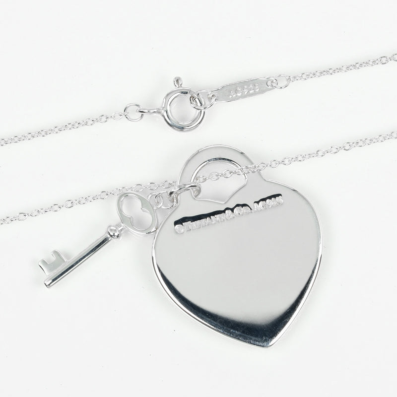 【TIFFANY&Co.】ティファニー
 リターントゥ ハートタグ キー ネックレス
 シルバー925 約7.2g Return to heart tag key レディースAランク