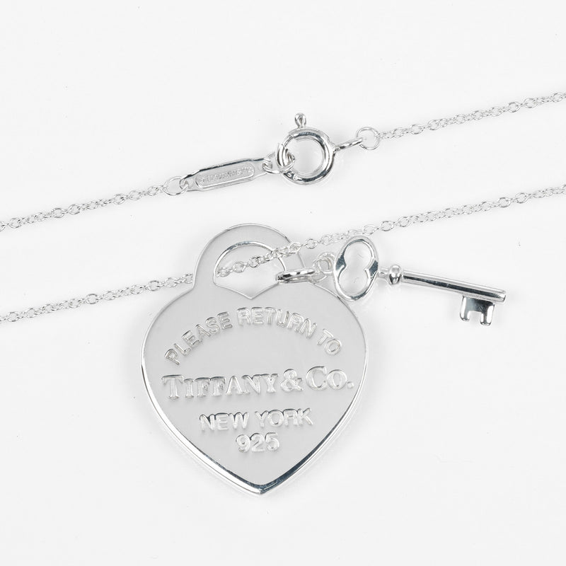 【TIFFANY&Co.】ティファニー
 リターントゥ ハートタグ キー ネックレス
 シルバー925 約7.2g Return to heart tag key レディースAランク