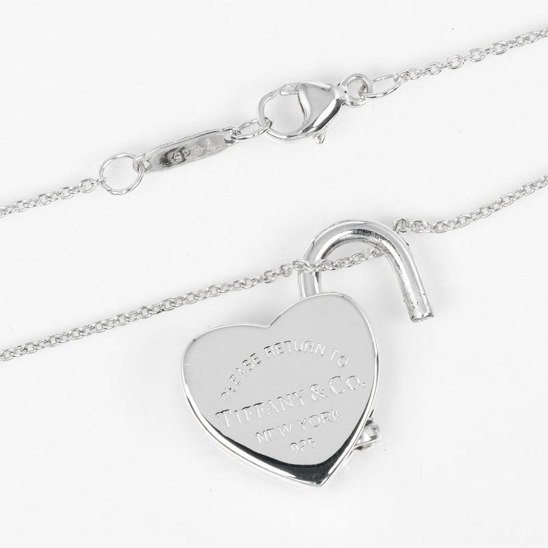 [Tiffany & co.]TIFFANY&Co.
 Collar de bloqueo de corazón rettoned 
 Silver 925 aproximadamente 9.5 g de regreso al corazón Lock Locks Locks A Rank