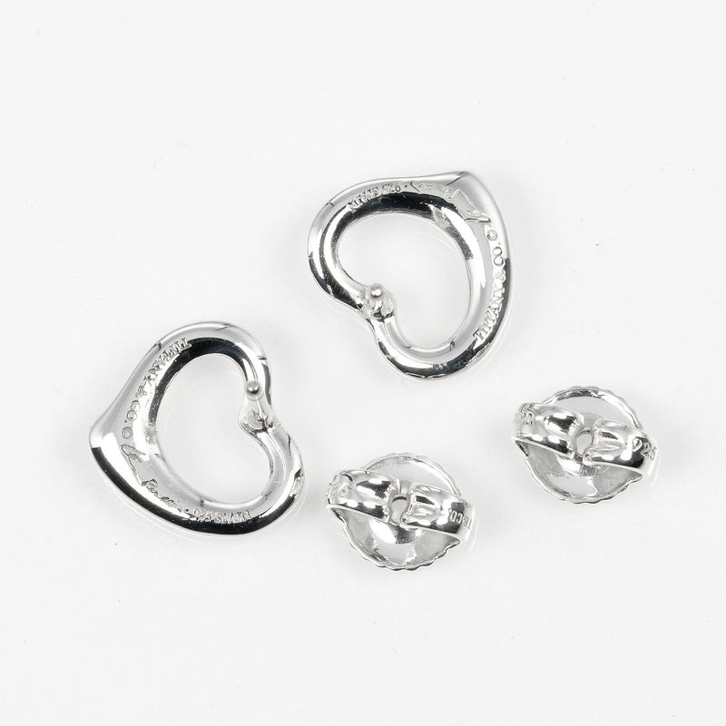 【TIFFANY&Co.】ティファニー
 オープンハート ピアス
 シルバー925 約1.9g Open heart レディースAランク