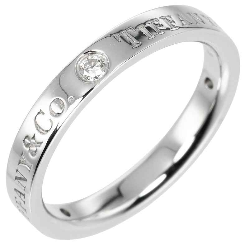 [Tiffany & co.]TIFFANY&Co.
 Flat Band No. 10 Ring
 3mm model PT950 Platinum x 3P Diamond about 4.8g Flat Band Ladies A Rank