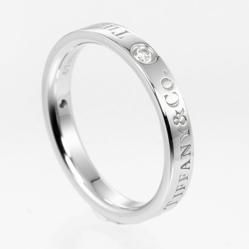 [Tiffany & co.]TIFFANY&Co.
 Banda plana No. 10 Anillo / anillo 
 Modelo de 3 mm PT950 Platinum x 3p Diamond aproximadamente 4.8 g de banda plana Damas A Rank