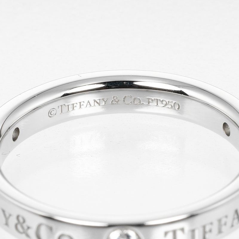 [Tiffany & co.]TIFFANY&Co.
 Flat Band No. 10 Ring
 3mm model PT950 Platinum x 3P Diamond about 4.8g Flat Band Ladies A Rank