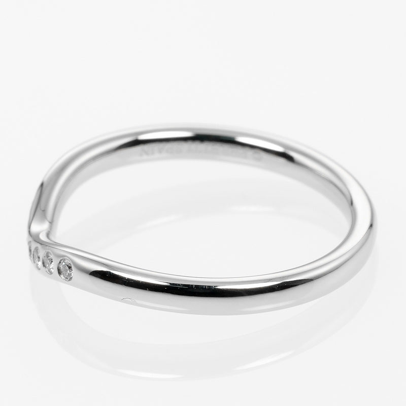 [Tiffany & co.]TIFFANY&Co.
 Curve band 10 Ring
 2mm Model PT950 Platinum x 9P Diamond about 3.2g CURVED BAND Ladies A-Rank