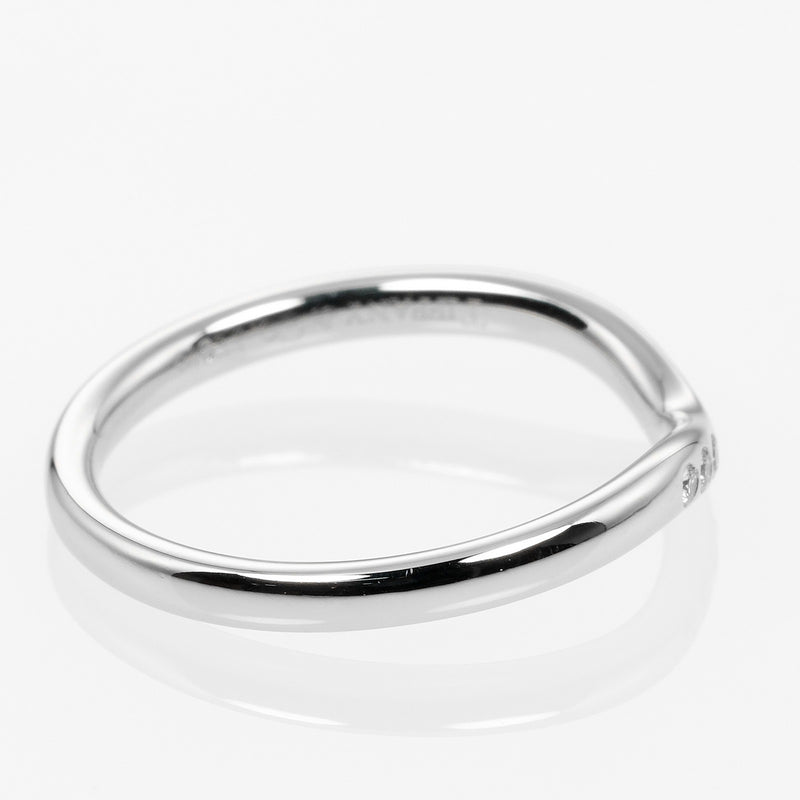 [Tiffany & co.]TIFFANY&Co.
 Banda curva No. 10 Anillo / anillo 
 Modelo de 2 mm PT950 Platinum x 9p Diamond aproximadamente 3.2 g de banda curva Damas A-Rank