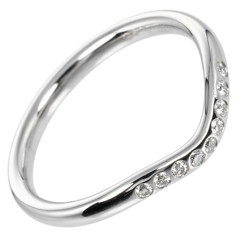 [Tiffany & co.]TIFFANY&Co.
 Curve band 10 Ring
 2mm Model PT950 Platinum x 9P Diamond about 3.2g CURVED BAND Ladies A-Rank