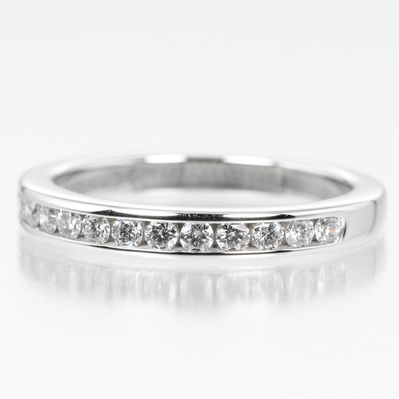 [Tiffany & co.]TIFFANY&Co.
 Poner el anillo / anillo de medio círculo medio 6 
 Modelo de 2.5 mm PT950 Platinum X Diamond aproximadamente 3.5 g de ajuste de medio círculo Damas A Rank