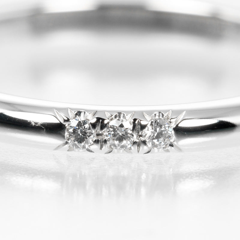 [Tiffany & co.]TIFFANY&Co.
 Classic Band No. 9 Ring
 2mm Model PT950 Platinum x 3P Diamond about 3.15g Classic Band Ladies A Rank