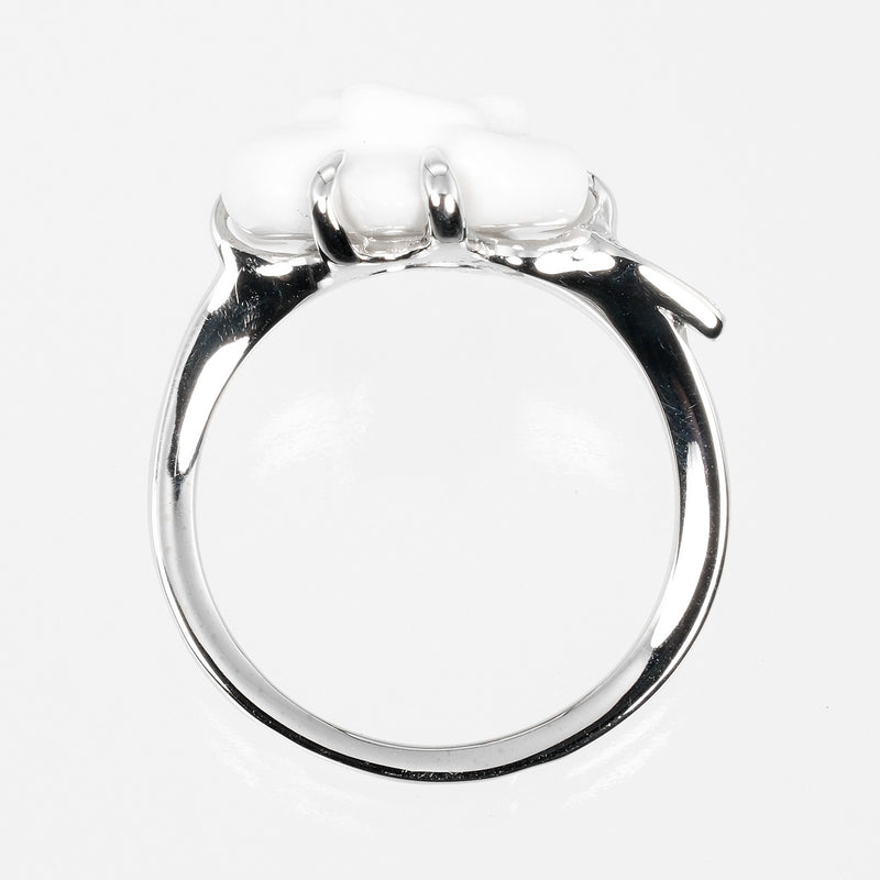 [CHANEL] Chanel 
 Camelia 7 Ring
 18KWhite Gold x Ceramic x Diamond about 3.4g Camelia Ladies A Rank