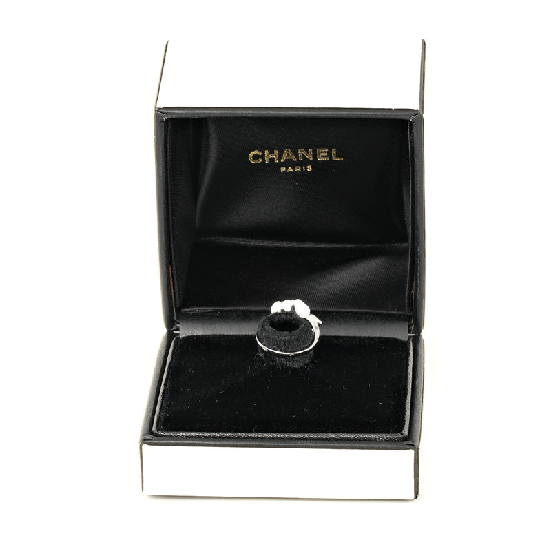 [CHANEL] Chanel 
 Camelia 7 Ring
 18KWhite Gold x Ceramic x Diamond about 3.4g Camelia Ladies A Rank