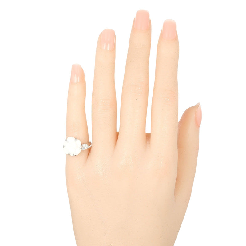 [Chanel] Chanel 
 Camellia No. 7 Anillo / anillo 
 18KOro blanco x cerámica x diamante aproximadamente 3.4g camelia damas un rango