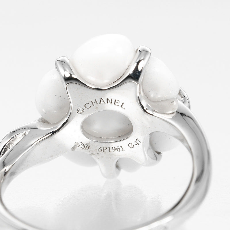 [CHANEL] Chanel 
 Camelia 7 Ring
 18KWhite Gold x Ceramic x Diamond about 3.4g Camelia Ladies A Rank