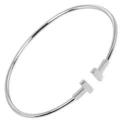 【TIFFANY&Co.】ティファニー
 Tワイヤー ナロー バングル
 K18ホワイトゴールド 約5.2g T wire narrow レディースAランク