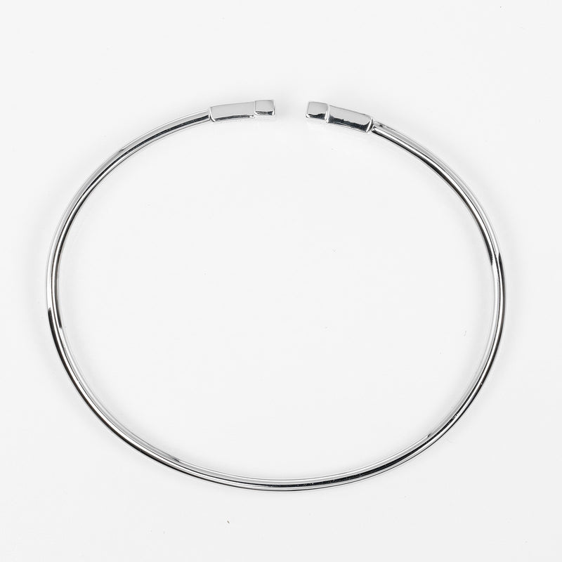 【TIFFANY&Co.】ティファニー
 Tワイヤー ナロー バングル
 K18ホワイトゴールド 約5.2g T wire narrow レディースAランク