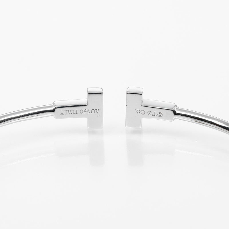 【TIFFANY&Co.】ティファニー
 Tワイヤー ナロー バングル
 K18ホワイトゴールド 約5.2g T wire narrow レディースAランク