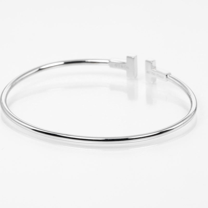 【TIFFANY&Co.】ティファニー
 Tワイヤー ナロー バングル
 K18ホワイトゴールド 約5.2g T wire narrow レディースAランク